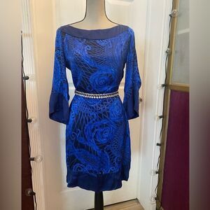 GIANNI Versace 100% silk “Blue Medusa “ dress, S